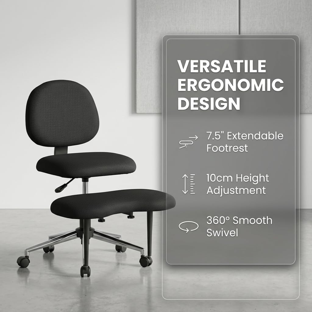 NFMOD Ergonomic Chair with Integrated Footrest, Adjustable Meditation Chair for Women & ADHD, Rolling Swivel Home Desk Chair, Pet‑Companion Chair for Home Office Study