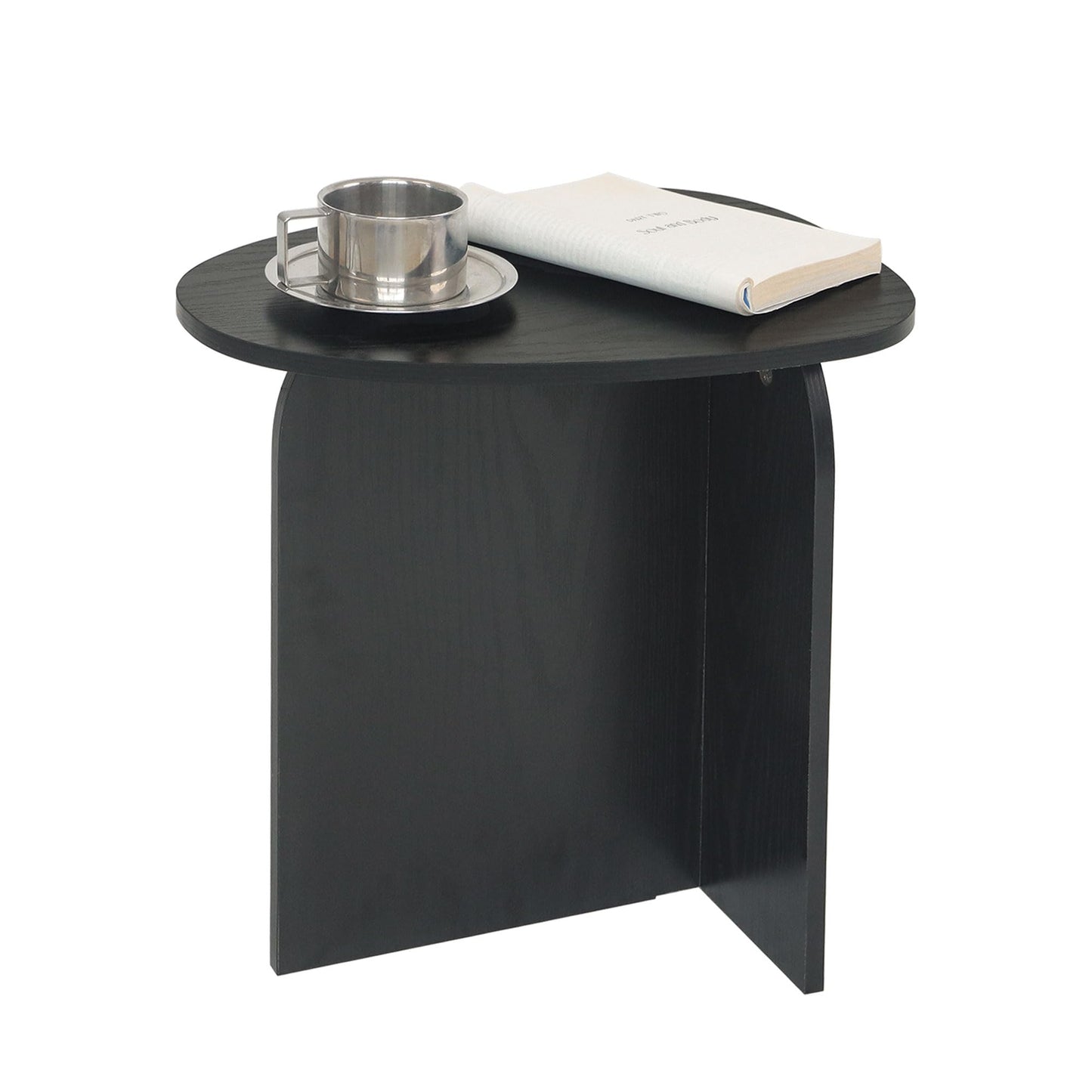 AWASEN Black Side Table, Small Triangle End Table Living Room, Modern Accent Table with Unique Tabletop, Mini Bedside Table for Small Spaces, Black