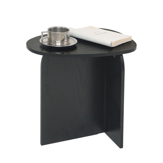 AWASEN Black Side Table, Small Triangle End Table Living Room, Modern Accent Table with Unique Tabletop, Mini Bedside Table for Small Spaces, Black