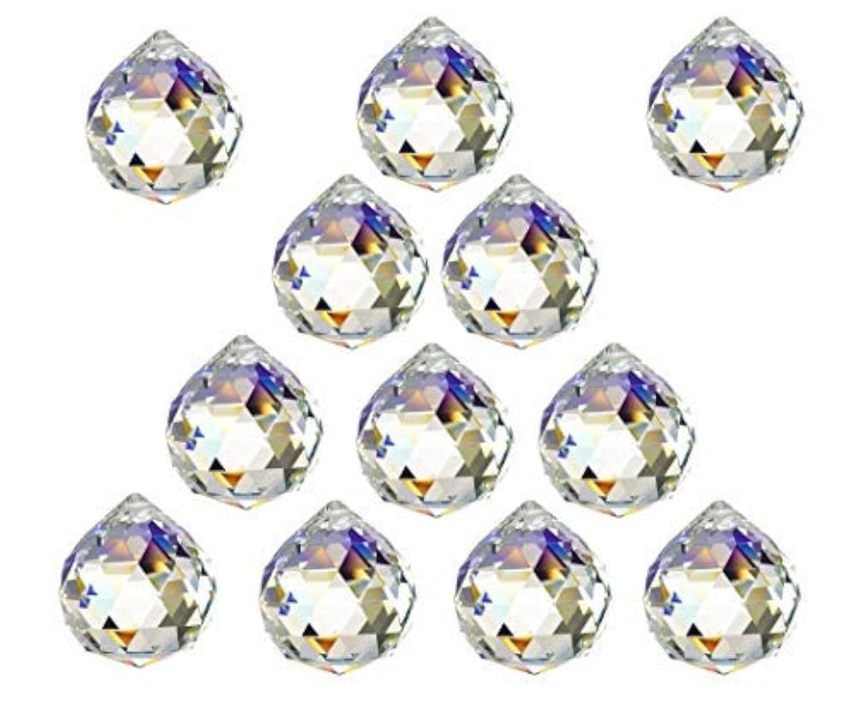 12 Pcs Crystal Ball Prism Suncatcher Rainbow Pendants Maker, 30mm Clear Glass Crystal Ball Prism,Hanging Crystals Prisms for Windows,for Feng Shui,for Home,Office,Garden Decoration