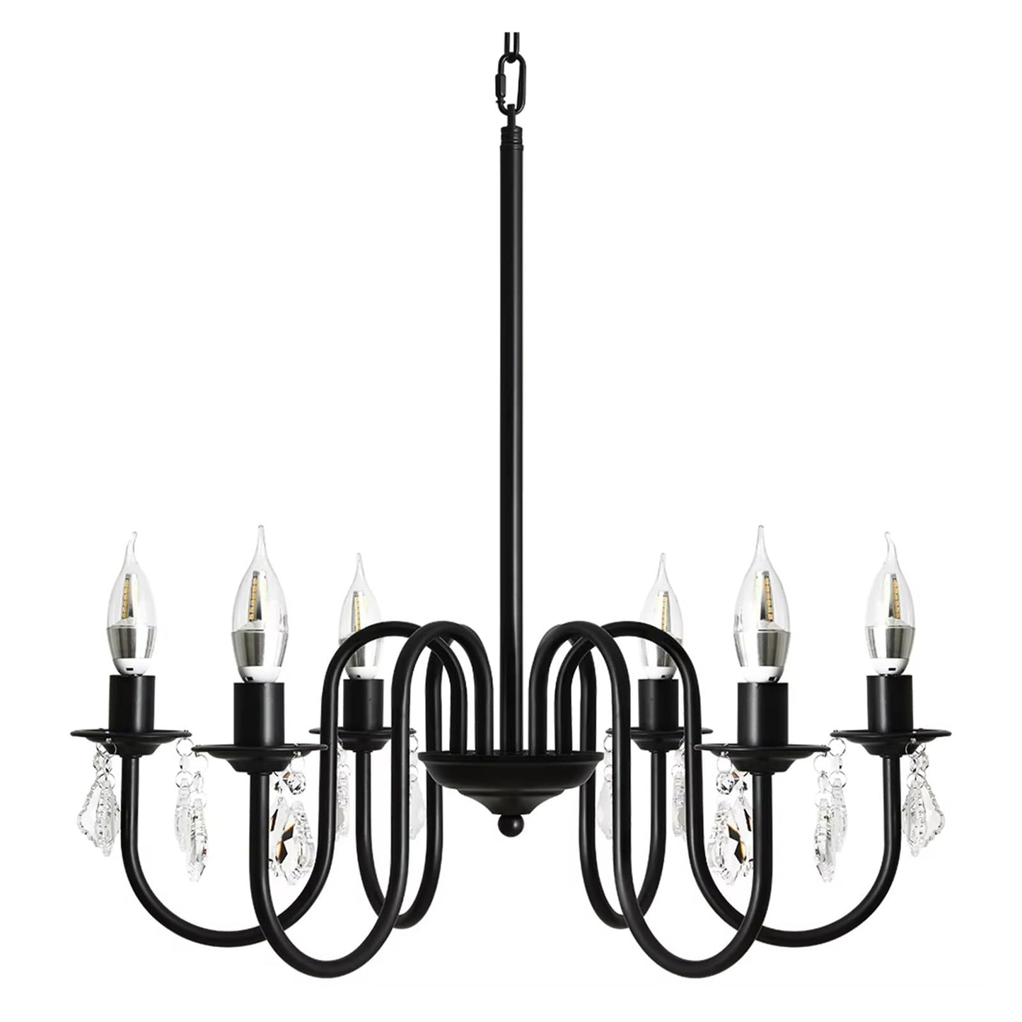 Ceiling Chandelier Iron Crystal LED Hanging Light Candle Pendant Lamp E14 Lustre Home Kitchen Living Dining Room Hotel ﻿,Comfortable Lighting