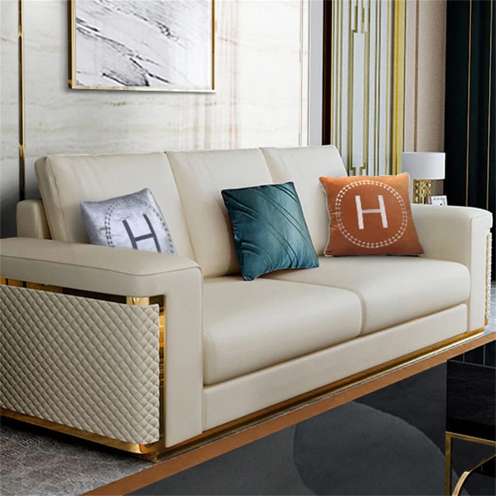 YWMLFZ Living Room 3 Seat Lounge Sofa Mid-Century Modular Furniture First Floor Upholstered Leather