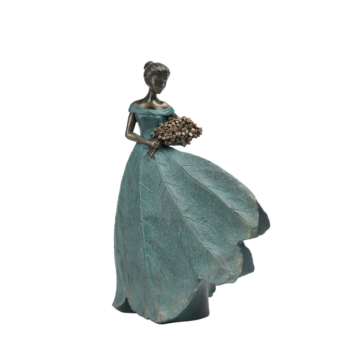 Guichifun Fairy Statue Collection Home Decoration - Leaf Angel Girls Resin Modern Table Decor for Living Room Office Sculpture Decor for Women Indoor Rustic Figurines Gift 5 x 3 x 7.5 Inch
