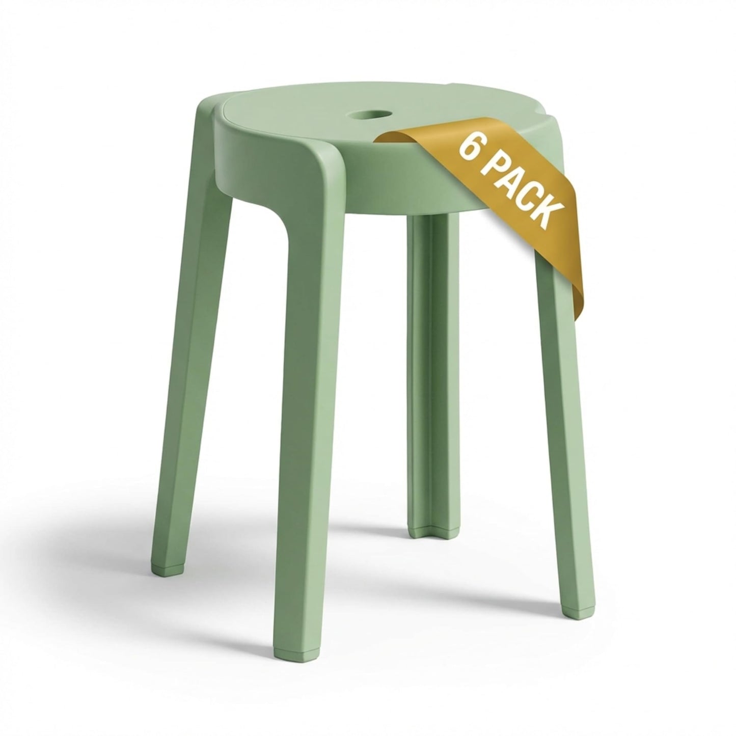 Stackable Plastic Stools Set of 6-18 Inch Heavy Duty 500 lbs Capacity, Flexible Seating Classroom Stools for School, Outdoor Patio & BBQ Chairs, Space Saving Plastic Chairs for Dorm, Home Office
