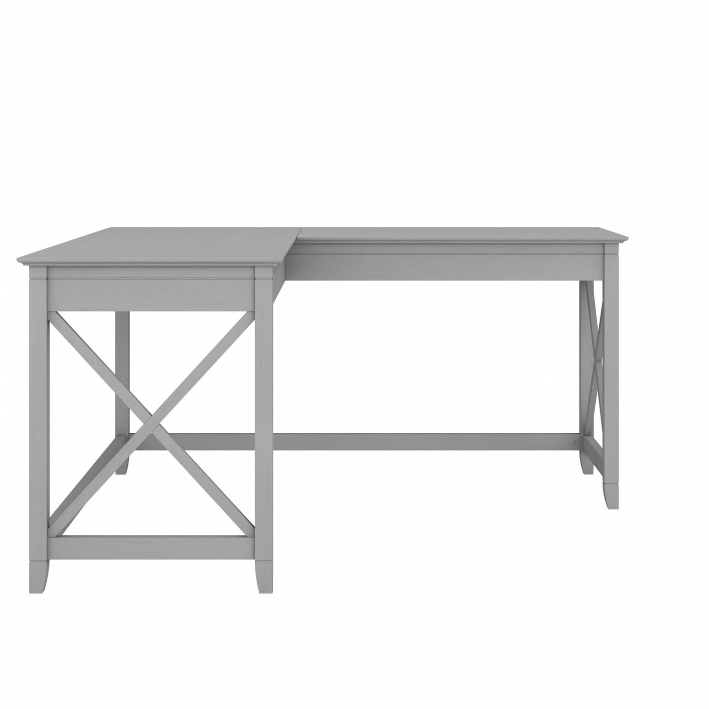 Bush Home Key West 60W Modern Farmhouse L Shaped Desk in Cape Cod Gray, 60-Inch Corner Computer Table for Home Office Workspace