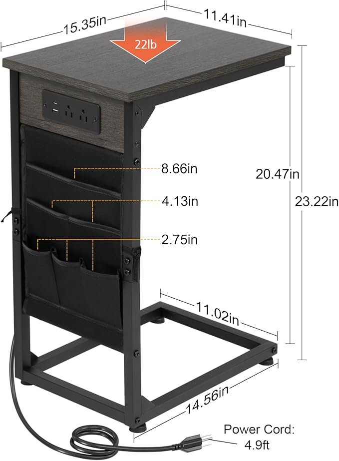AMHANCIBLE C Shaped End Table