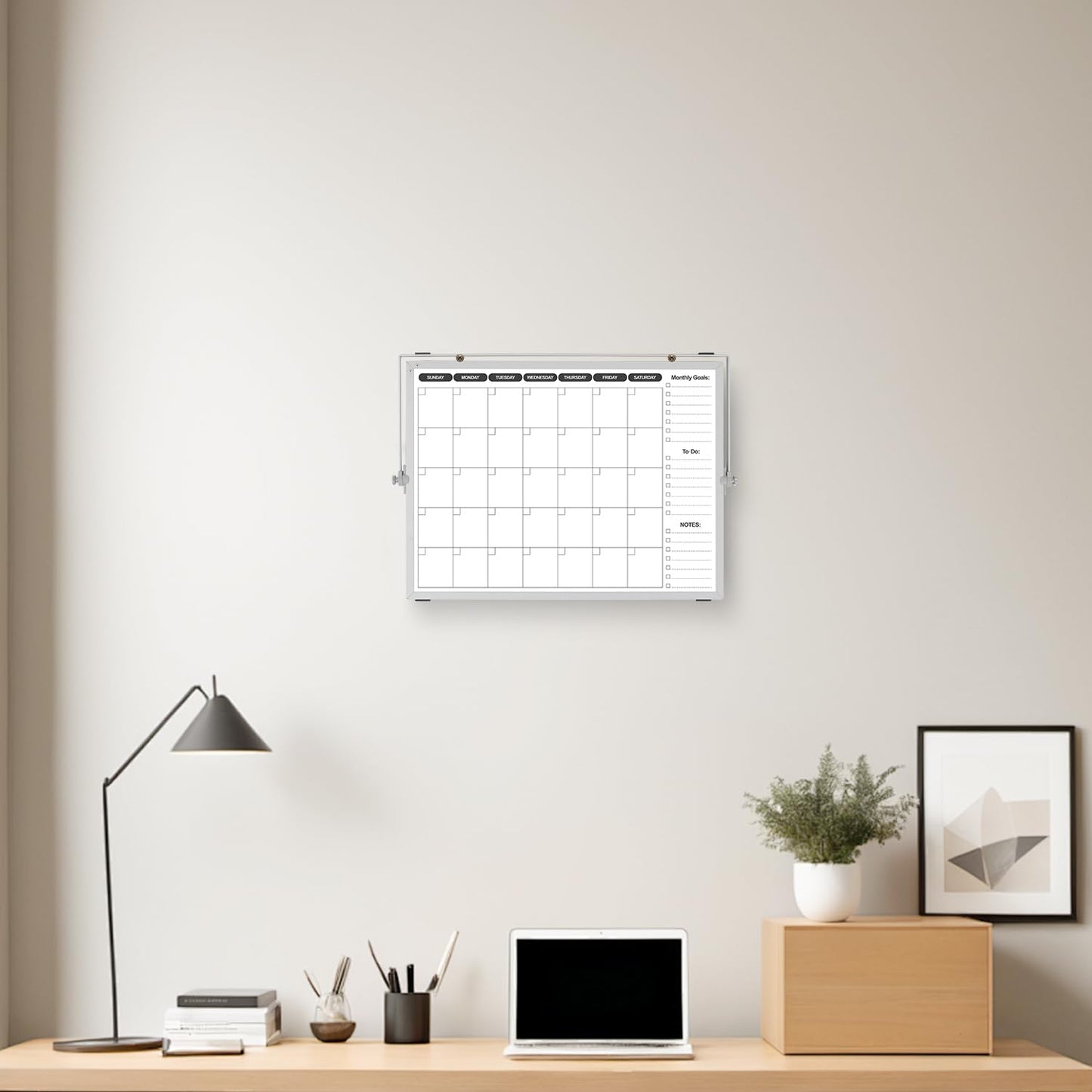 KODAPAGE Planning Boards,White Board Dry Erase Calendar with Stand,Double-Sided Weekly Calendar Schedule Board with Time Slots&Monthly Planner with to DO List for Desk and Wall 16"×12"(1 Pack)