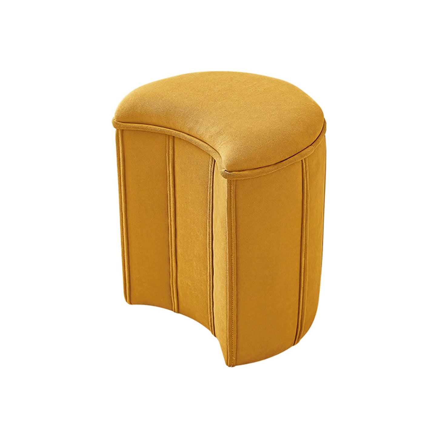 The upholstered foot stool Small Stool Soft Sofa Stool Shoe Stool At The Door Living Room Ottoman Rest Foot Stool Makeup Stool Crescent Shape Side Table Seat(size:34 * 31 * 37CM,Color:yellow)