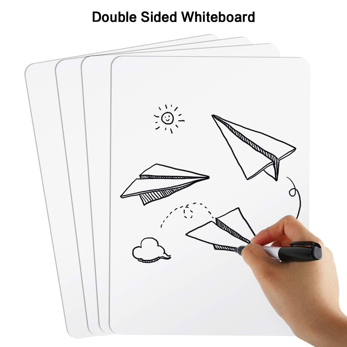 Dry Erase Lapboards, HERKKA 12 Pack Double Sided Dry Erase Lap Boards 9 x 12.5 Inch, 12 Markers, 12 Erasers, Small Dry Erase Boards for Classroom Supplies
