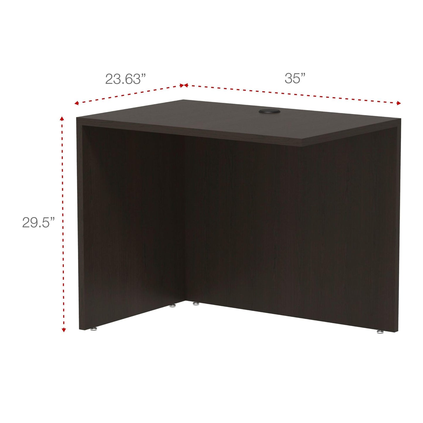 Alera Valencia Series Reversible Return/Bridge Shell, 35w x 23 5/8d x 29 1/2h, Espresso