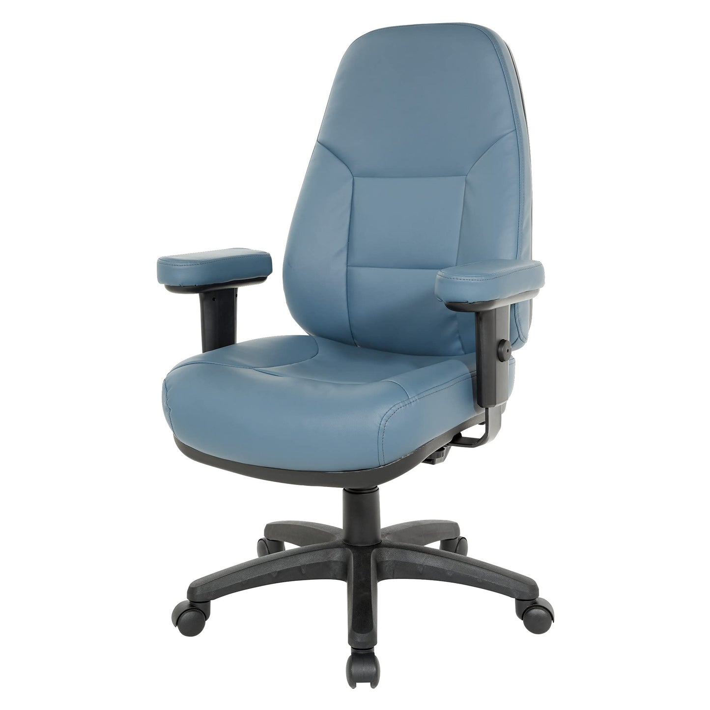 Office Star EC Series Professional Executive Ergonomic High Back Office Chair with Dual Function Control, Padded Contour Seat and Adjustable Padded Arms, Dillon Blue