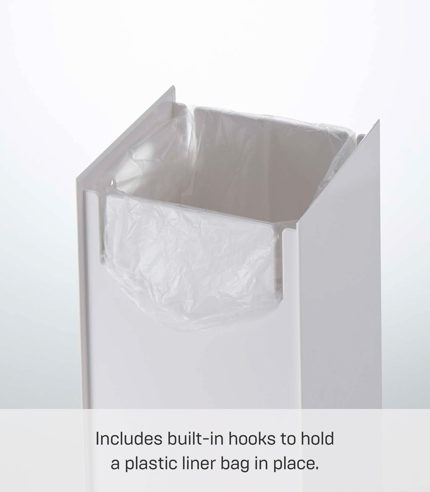 YAMAZAKI Home Tower Trash Can - Modern Garbage Waste Basket with Handle for Kitchen Bedroom Bathroom Office - Short - Abs Plastic - 2.4 Gallons, 9 Liters