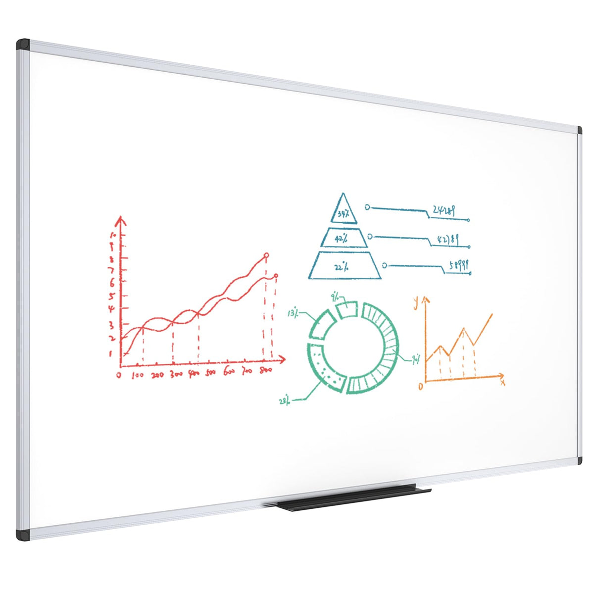 VIZ-PRO Dry Erase Board/Magnetic Whiteboard, 96 x 40 Inches, Large Wall Mounted Board for School Office and Home