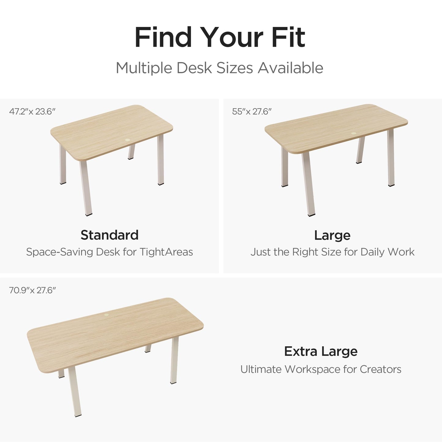 Offee Modular Computer Office Desk, Modern Style Small Study Writing Workstation Table for Home & Business, Standard (47" x 24")