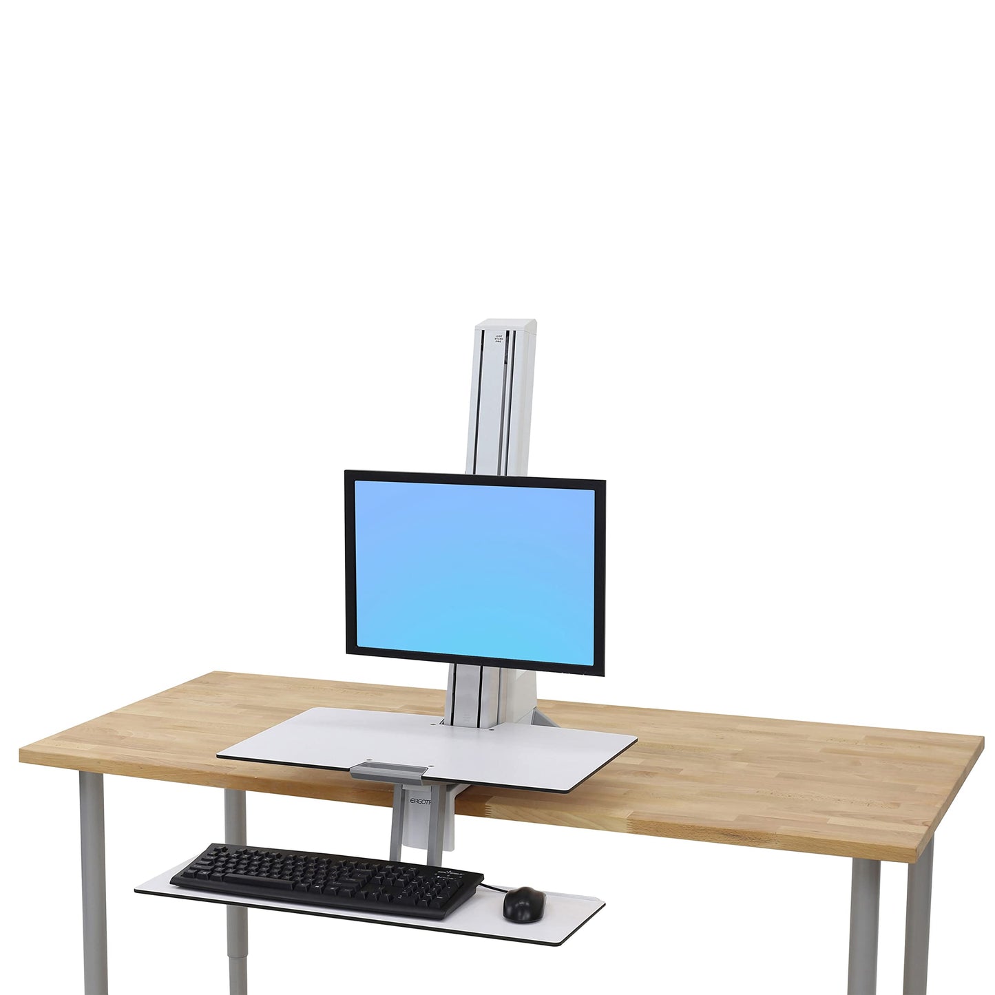 Ergotron – WorkFit-S LD Single Monitor Standing Desk Converter, Sit-Stand Workstation for Tabletops – 6 to 16 lbs, White