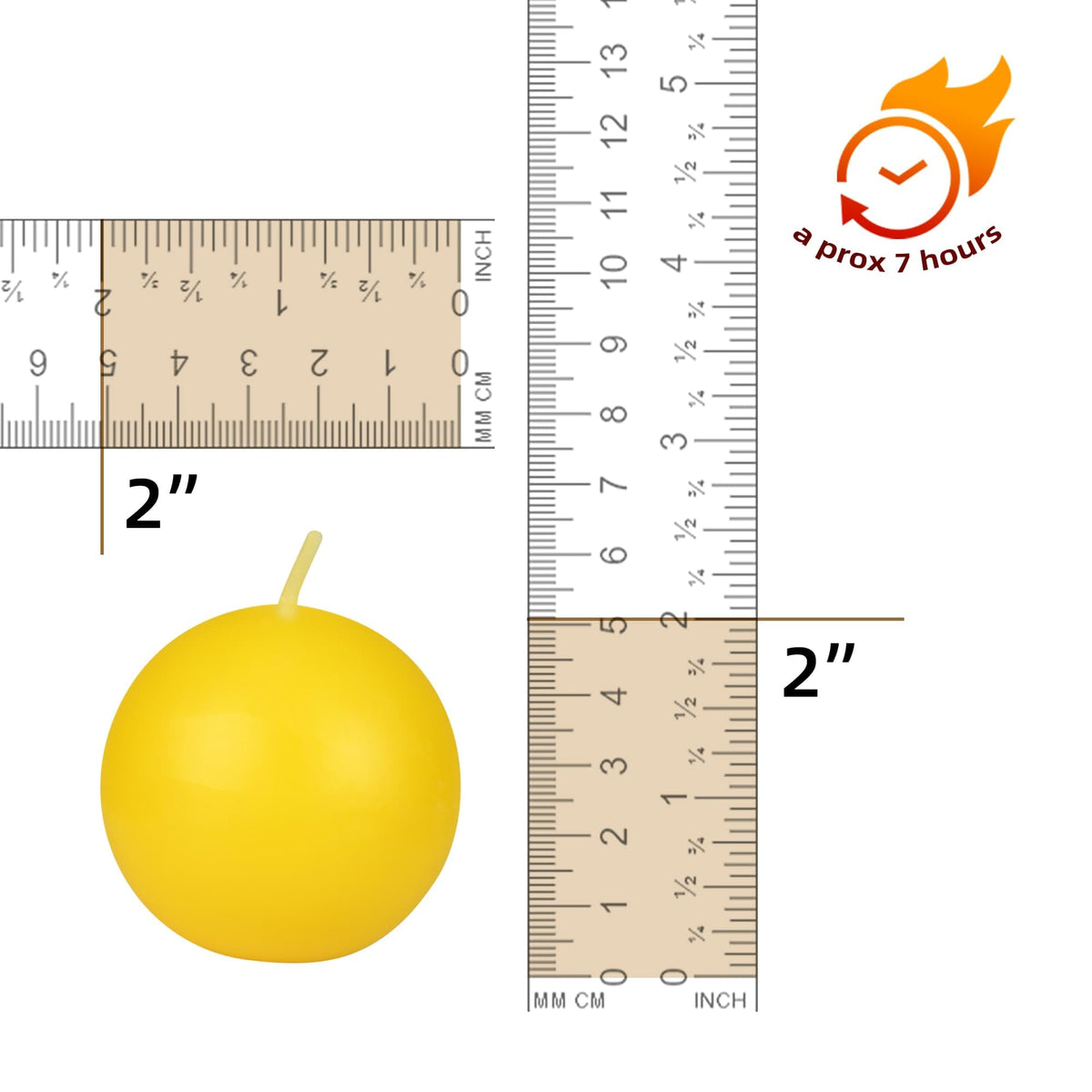 Zest Candle 12-Piece Ball Candles, 2-Inch, Yellow Citronella