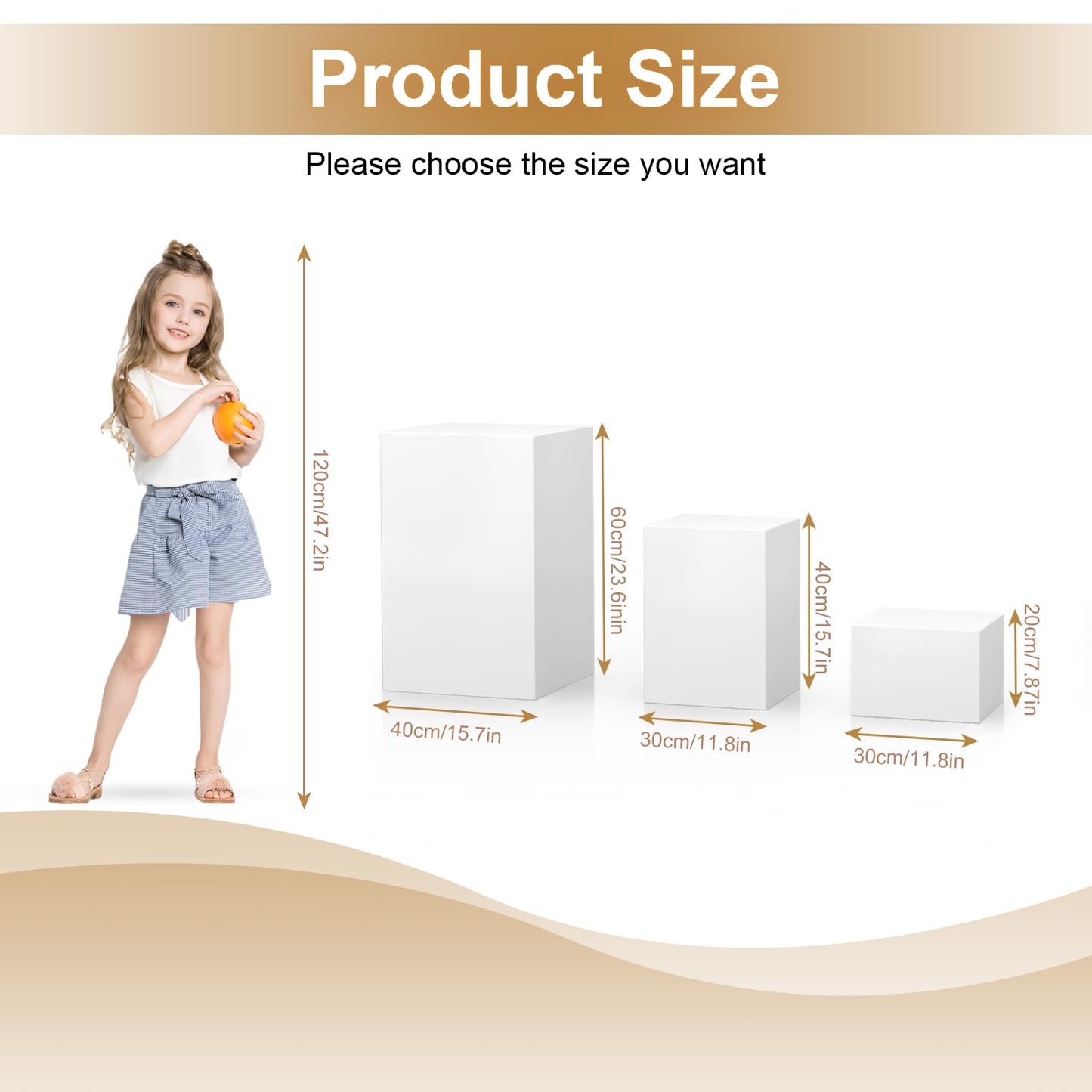 XHKJYSDP Cube Display Pedestal Stand for Bridal Shop, Square White Display Risers Columns, Party Event Decor Platform Base Showcase for Model Jewelry Clothing Shop Home Exhibition (11.8*11.8*7.87in)