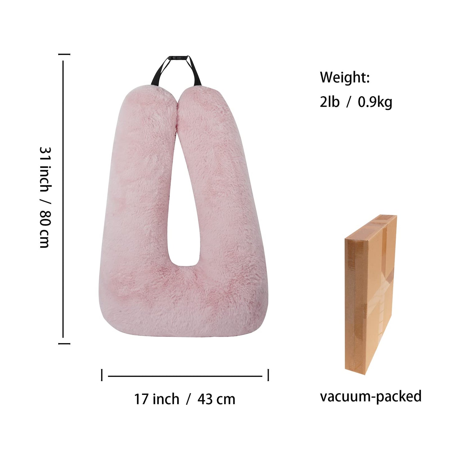 Atablyn Pink Soft Cotton Travel Neck Pillow -Ergonomic Support for Child and Adult Car Seats, Cozy Compact Pillow for Long-Distance Travel Essentials