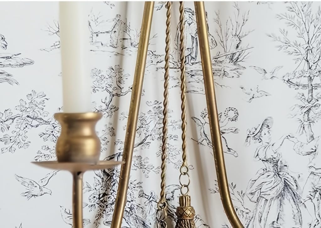TerkCo Long Gold Wall Candle Sconces Wall Decor Set of 2,Metal Antique Wall Mounted Candleholders, Wall Decoration for Living Room,Dining Room, Bedroom （No Candle）(Gold 3)