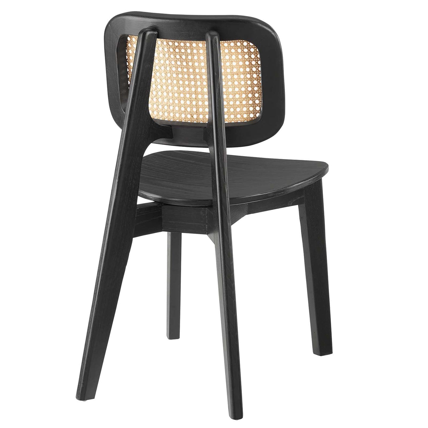 Modway EEI-6077-BLK Habitat Wood Dining Side Chair Set of 2, Black