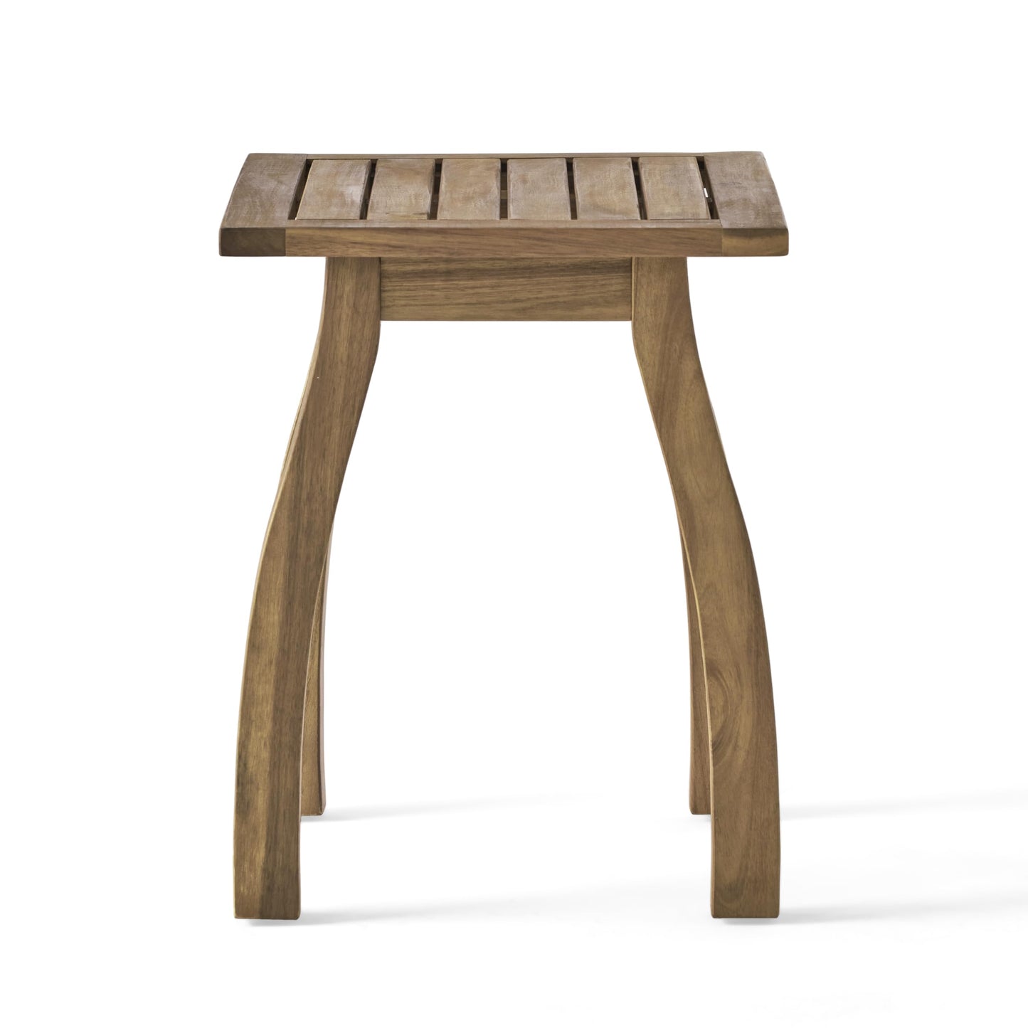 Christopher Knight Home Selma Acacia Wood Outdoor Side Table, Decorative Rectangular Small Accent Table, Weather Resistant Patio End Table for Balcony Beach Pool Side, Slatted Design, Natural Stained