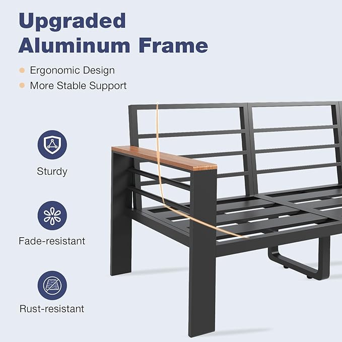 Aoxun Aluminum Patio Furniture Set