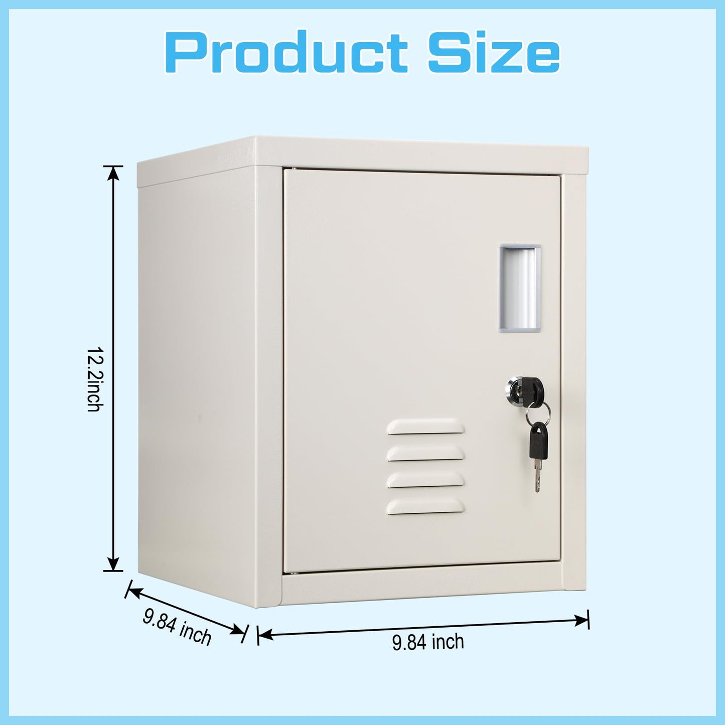 Suzile Lockable Storage Cabinet Metal Lockable Steel Storage Cabinet Organizer Lockers for Employees Vertical Metal Cabinets End Side Table Steel Bedside with Shelf(White)