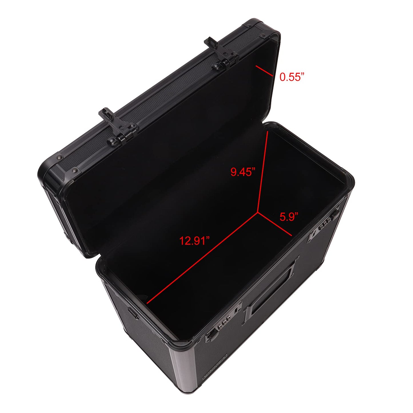 Vaultz File Organizer Storage Box - 14 x 7 x 12.19 Inch Letter Size, Portable Locking Storage Totes with Dual Combination Locks for Filing Office Documents - Super Tactical