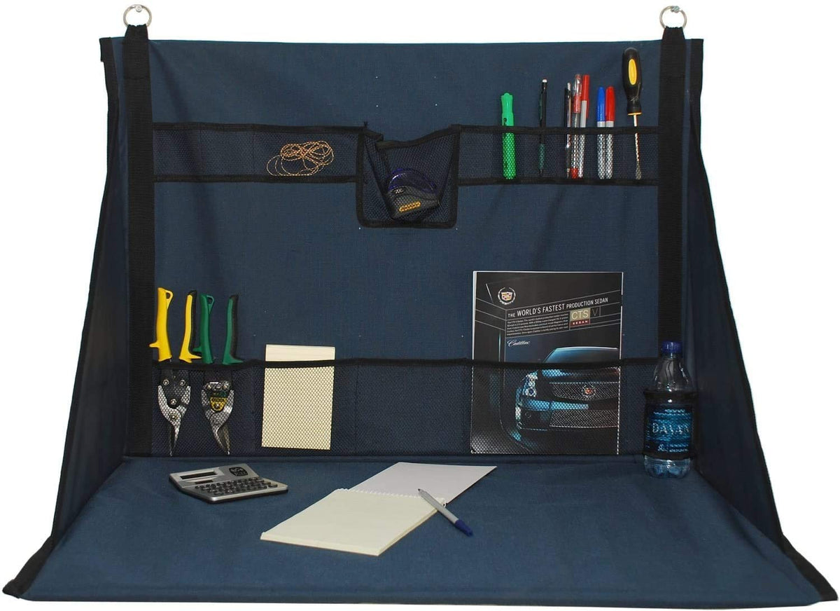 Plan Station Mini Portable Standing Desk, Workbench, Work Station, Storage for Jobsite, Garage, Office, Shop, Hanging Work Surface, Black (WS3700)