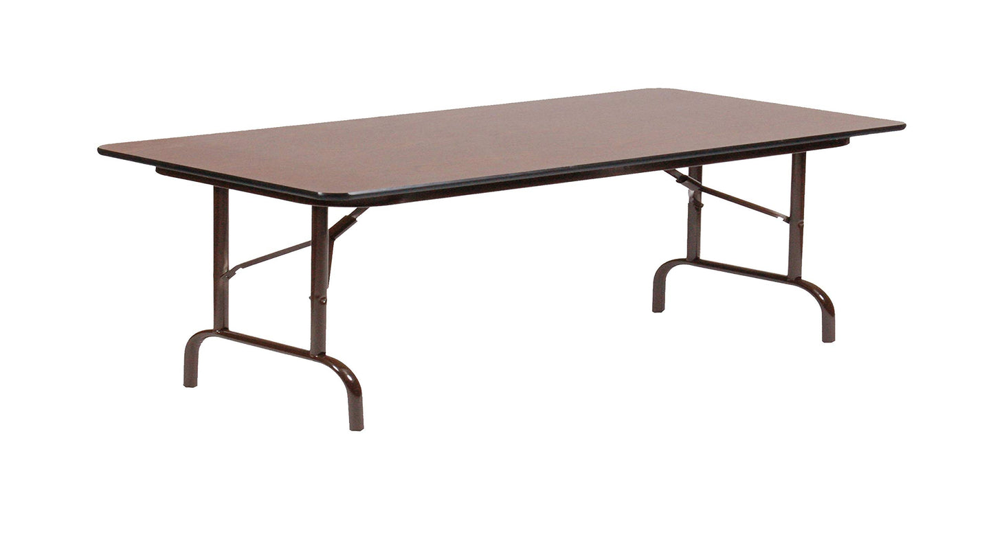 Correll CF2496M-01 Melamine Fixed Height Top Folding Table, Rectangular, 24" Width x 96" Length x 29" Height, Walnut