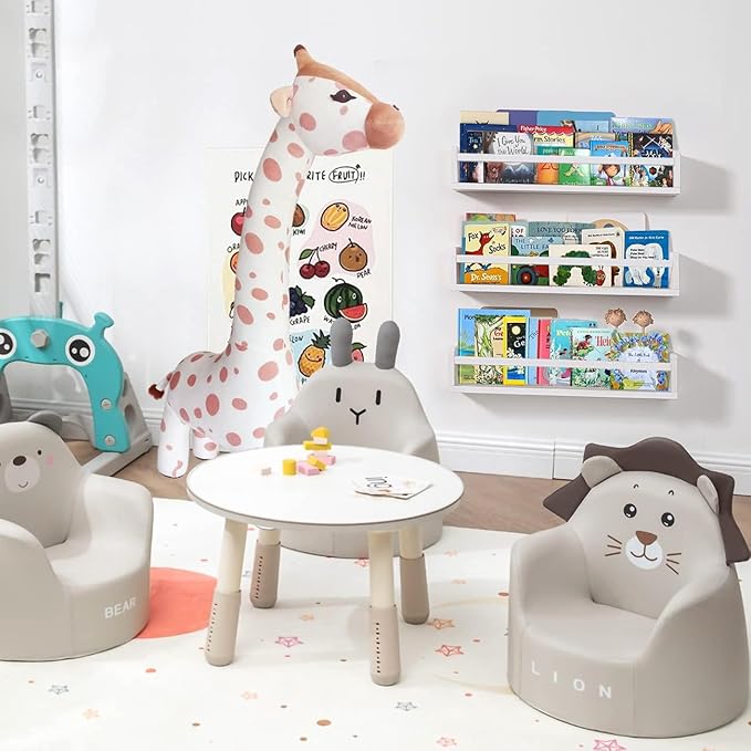 AZSKY Nursery Bookshelves White, 24 Inch Floating Bookshelves