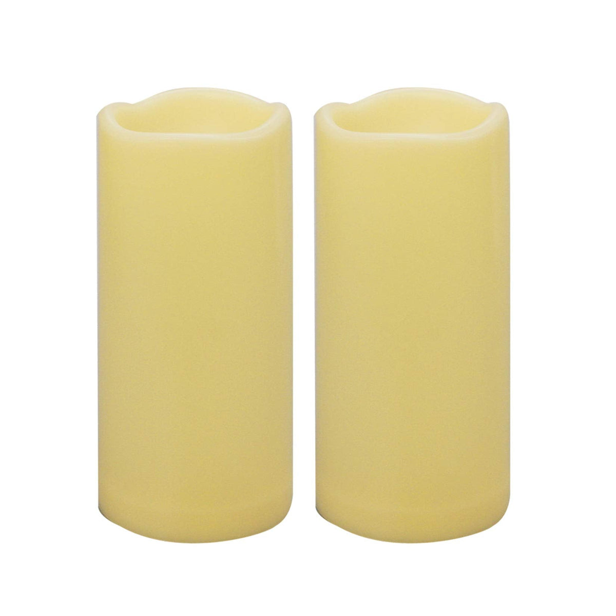 iZAN 2 Pack Waterproof Outdoor Flameless Candles with Timer 3” x 7” Battery Operated Electric LED Pillar Candle Set for Gift Home Décor Party Wedding Supplies Garden Halloween Christmas Decoration