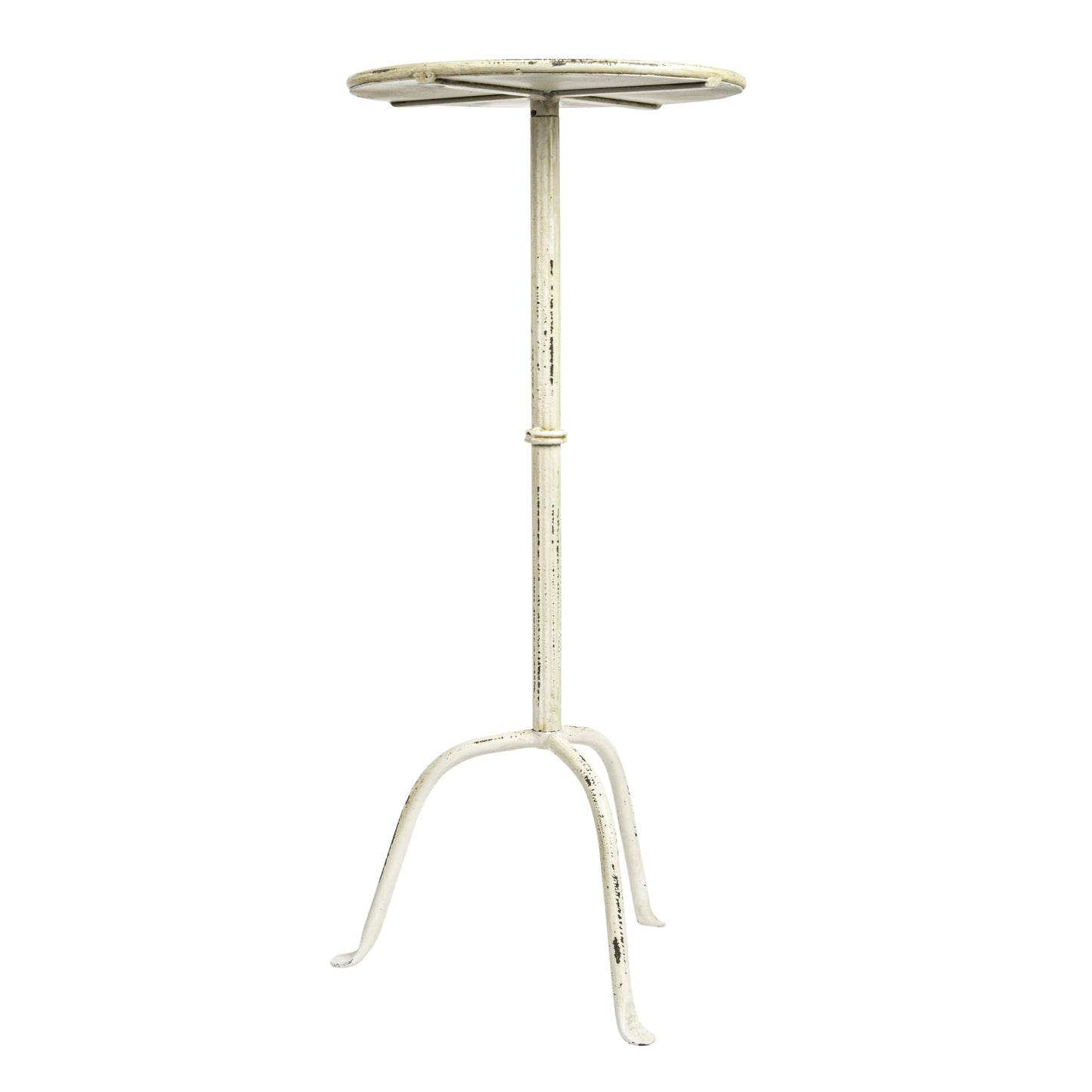 Metal Martini Cocktail Table, Antique White