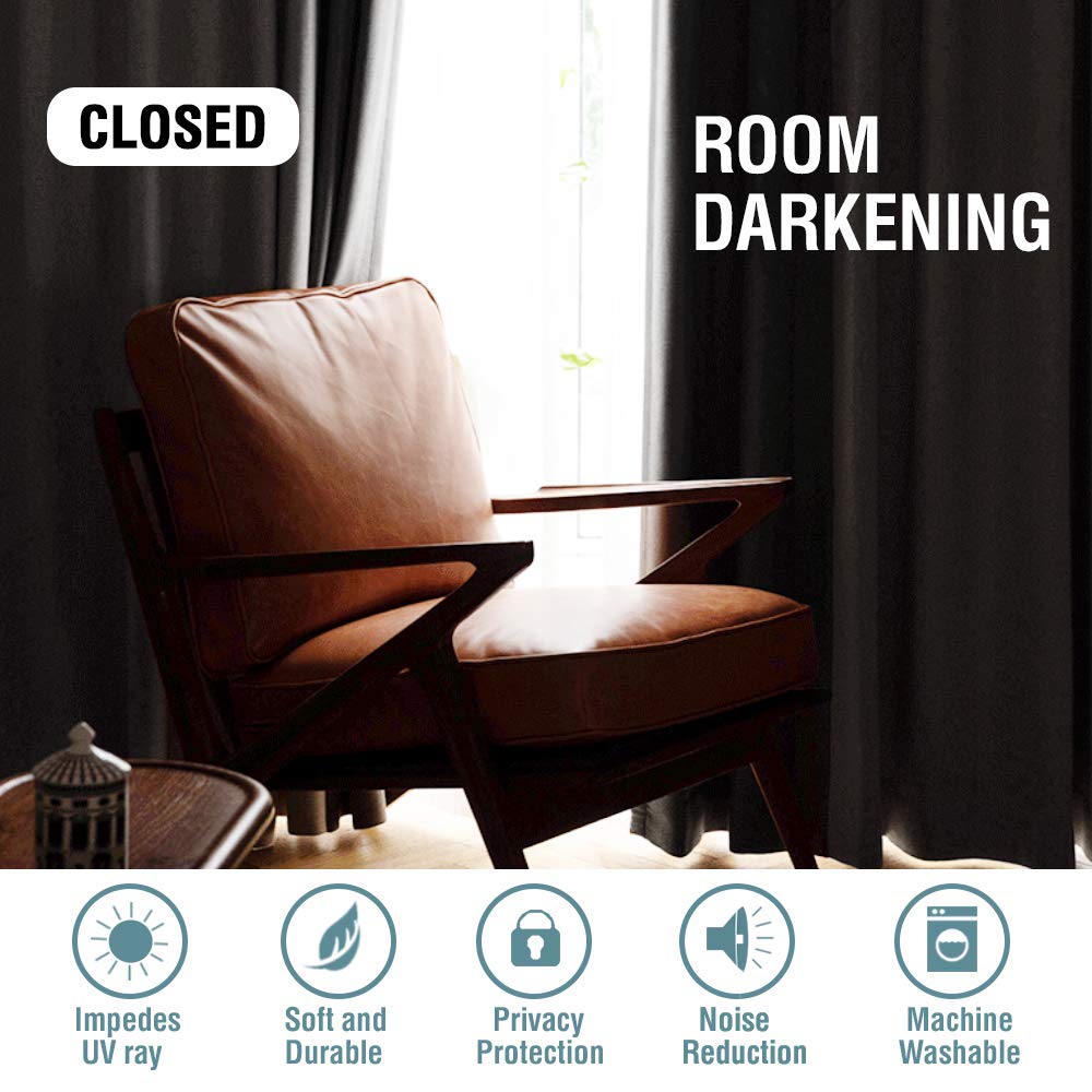 H.VERSAILTEX Velvet Curtains for Living Room Thermal Insulated Luxury Drapes for Bedroom Super Soft Room Darkening Curtains for Theatre Window Treatment Grommet 2 Panels, W52 x L84 Inch, Grey