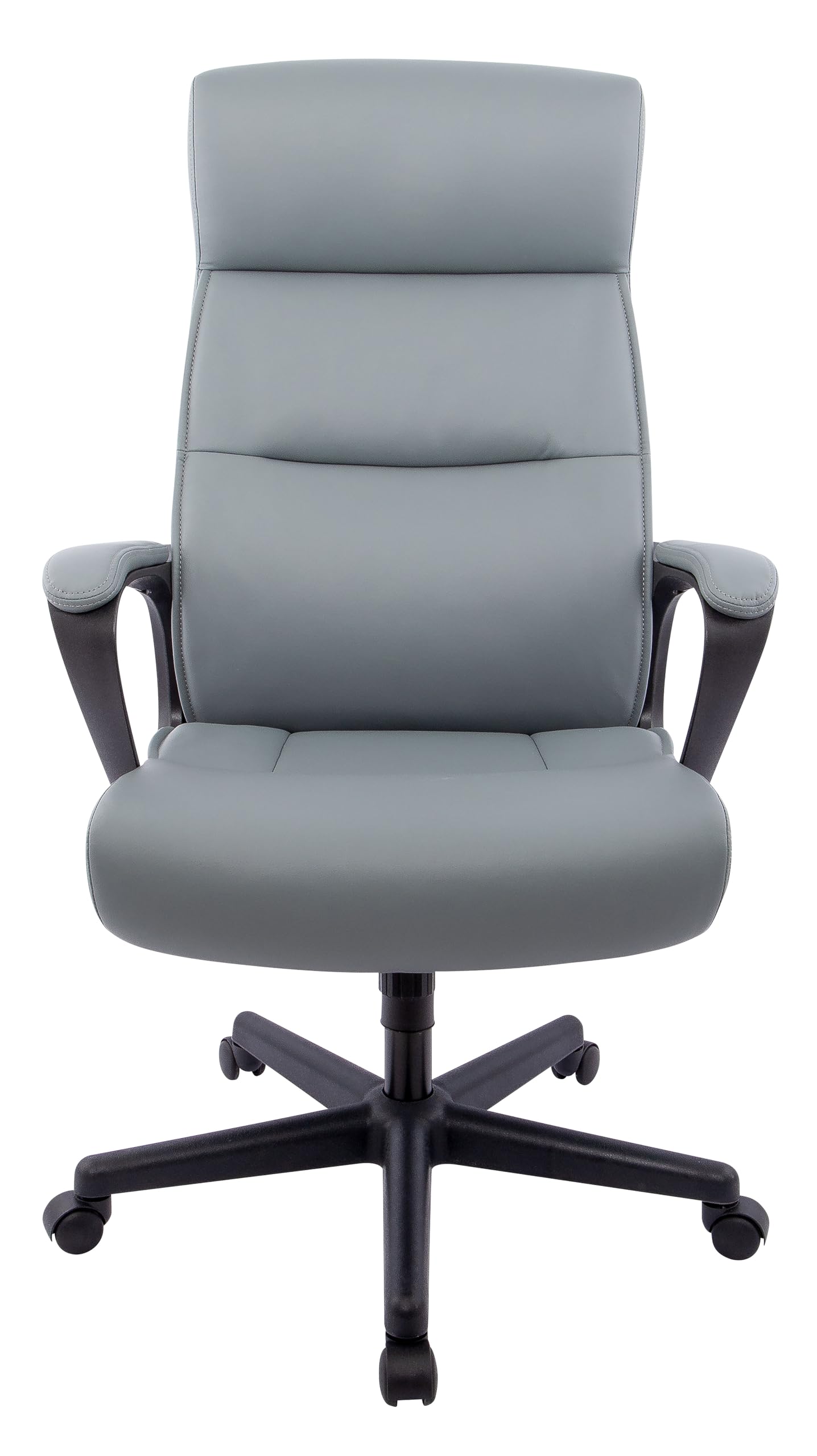 STAPLES Rutherford Ergonomic Manager & Executive Office Chair, High Back Swivel, Adjustable Height, Luxura Faux Leather, Gray