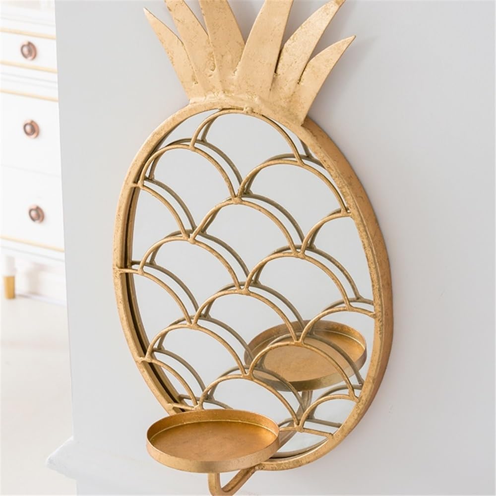 YUHUAWF Candle Holderss Living Room Candlestick Wall Decoration Light Luxury Iron Pineapple Candle Holder Decorative Candlestick