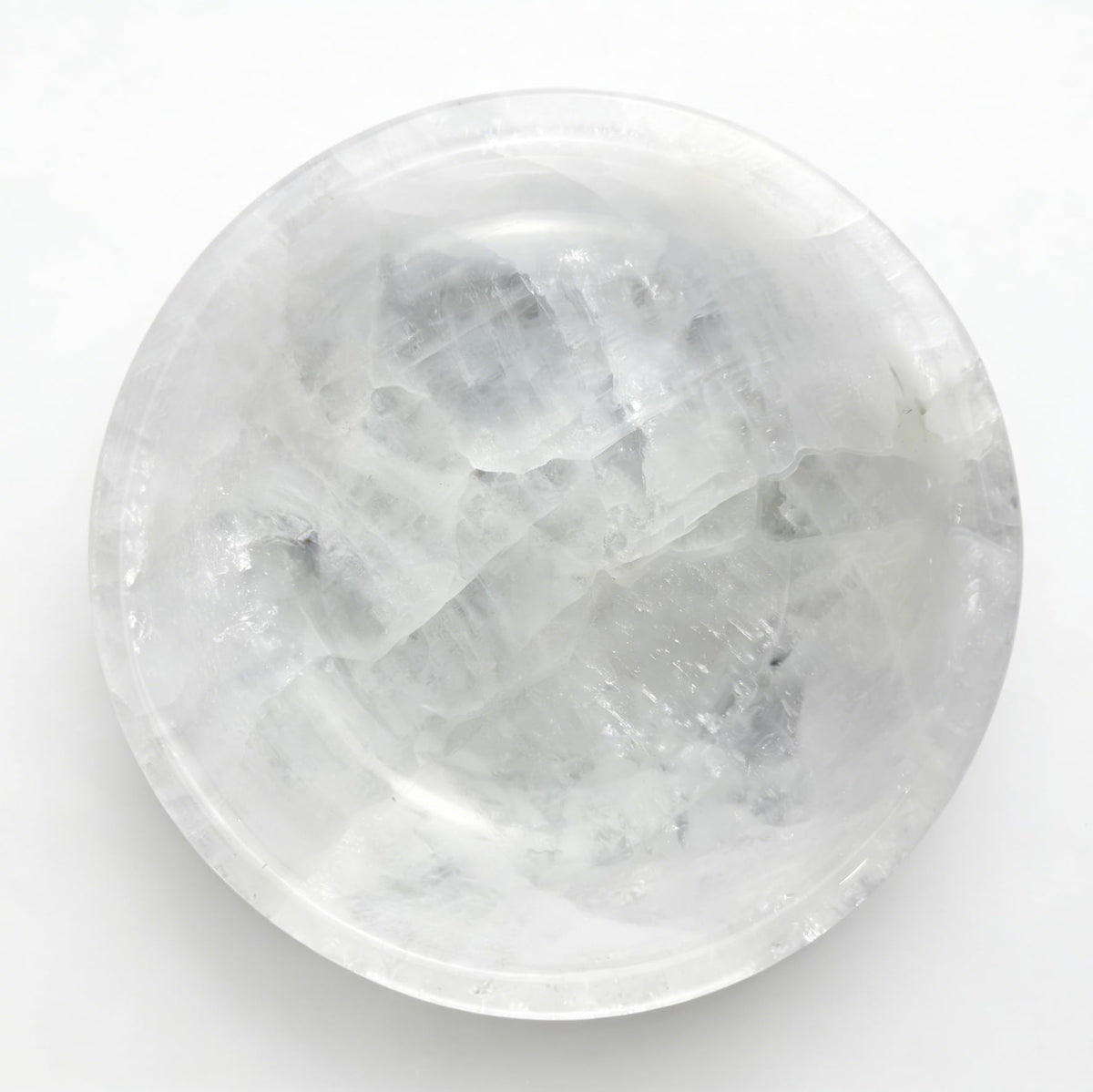 YeasHome Calcite Stone Bowl, Pure White, Natural Marble Crystal 20cm