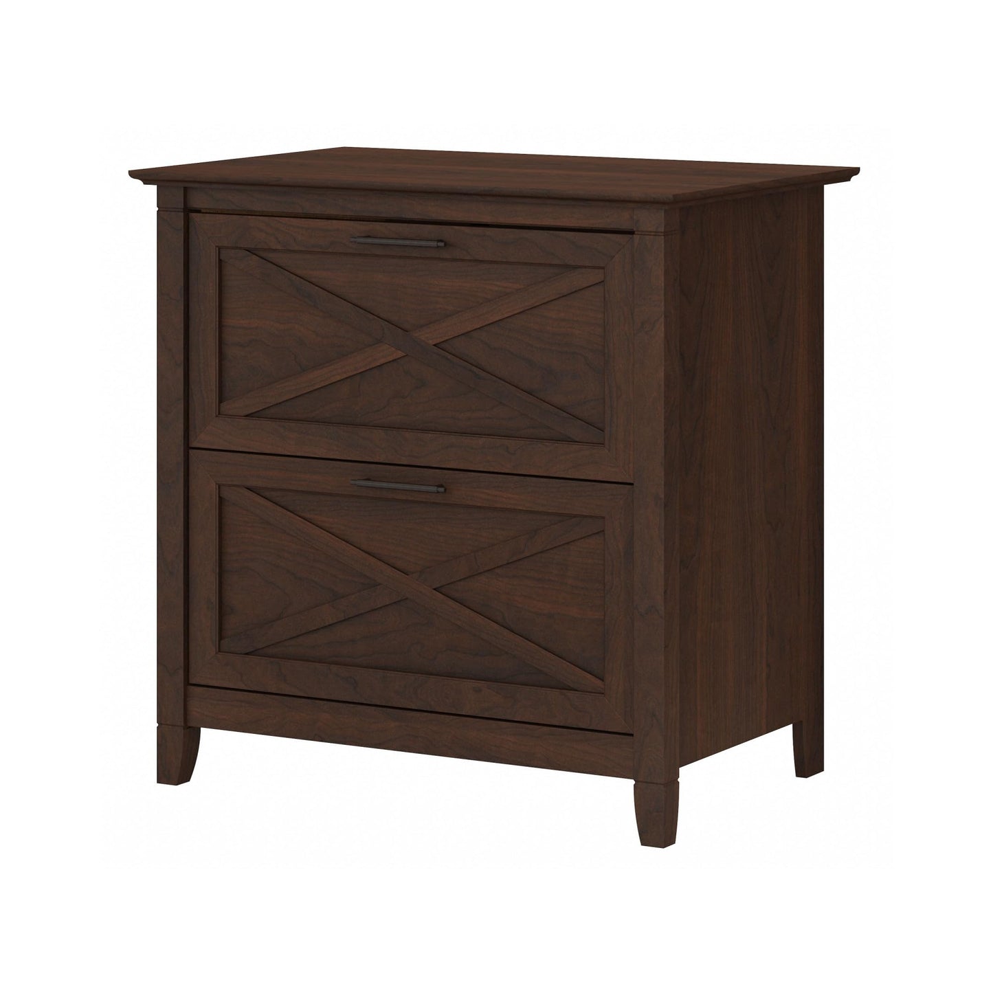 Bush Home Key West 2 Drawer Lateral File Cabinet in Bing Cherry, Document Storage for Home Office, Accent Chest with Drawers
