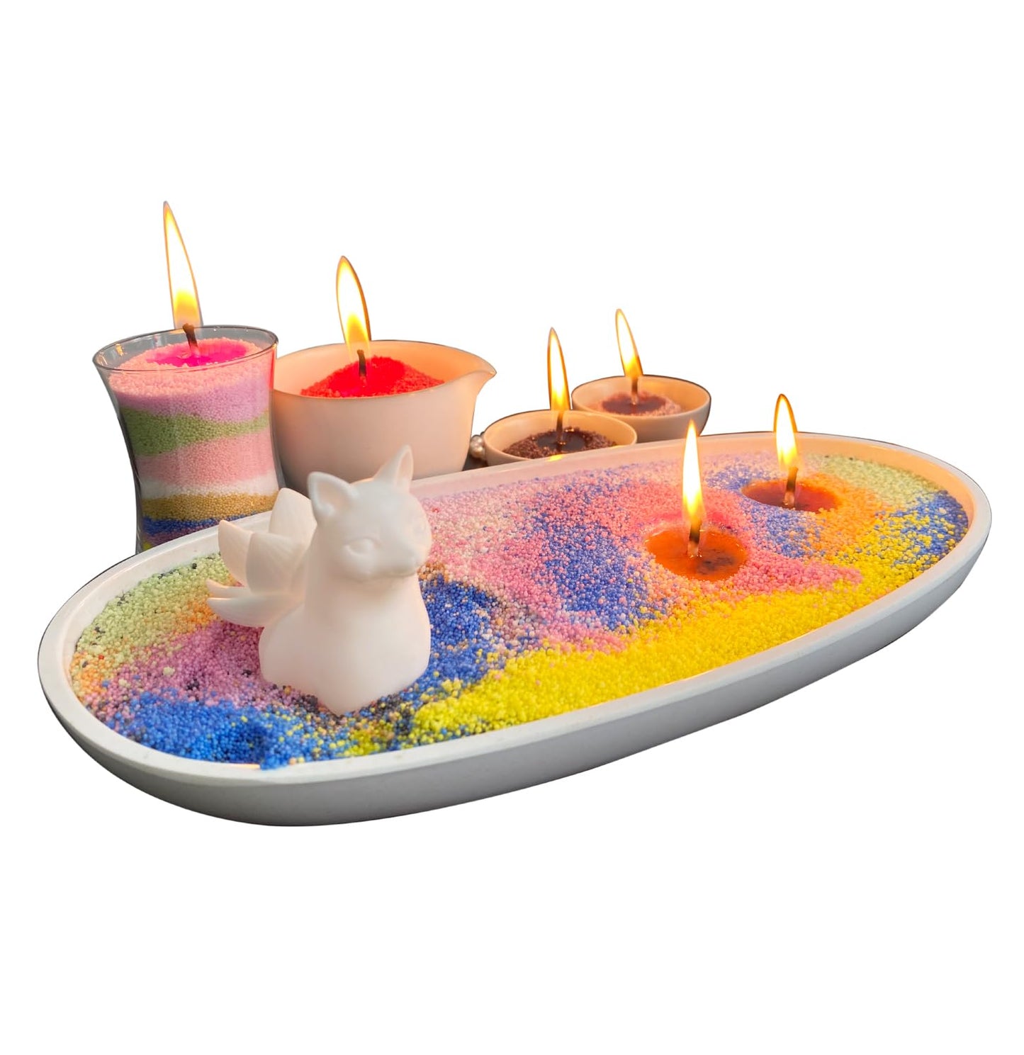 VITARIE Refillable Pearled Candle Sand 18oz, Unscented, 30 Cotton Wicks, 1.1lb Long Burning, Candle Making Kit, Rose Purple