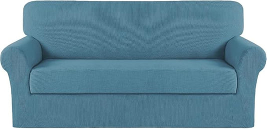 Turquoize Stretch Sofa Slipcover 2 Pieces Sofa Cover Couch Cover