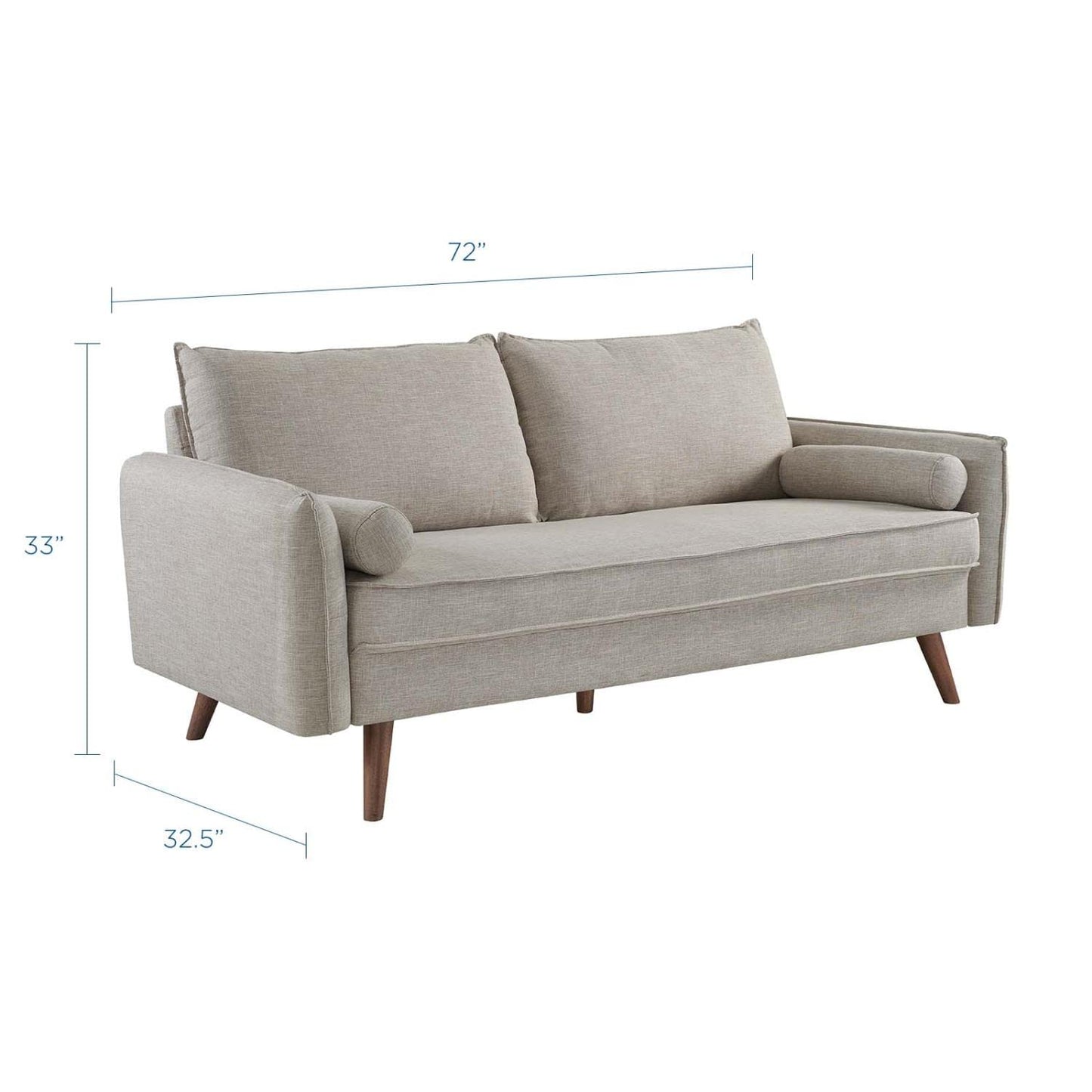 Modway Revive Contemporary Modern Fabric Upholstered Sofa In Beige