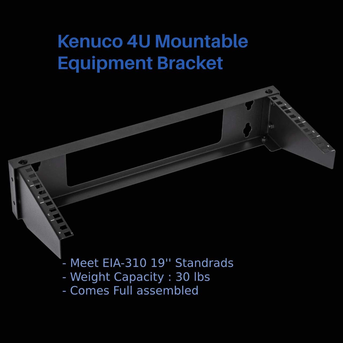 Kenuco 19 Inch Steel Vertical Rack and Wall Mountable Server Rack Mount (Black-4U)