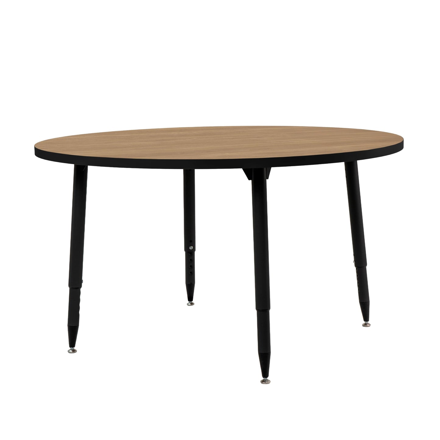Adapte Commercial Classroom Activity Table - 48" Round, ADA Compliant Tapered Legs with Glides & Casters, Adjustable Height 22-34" Wheelchair Accessible, School & Office Furniture