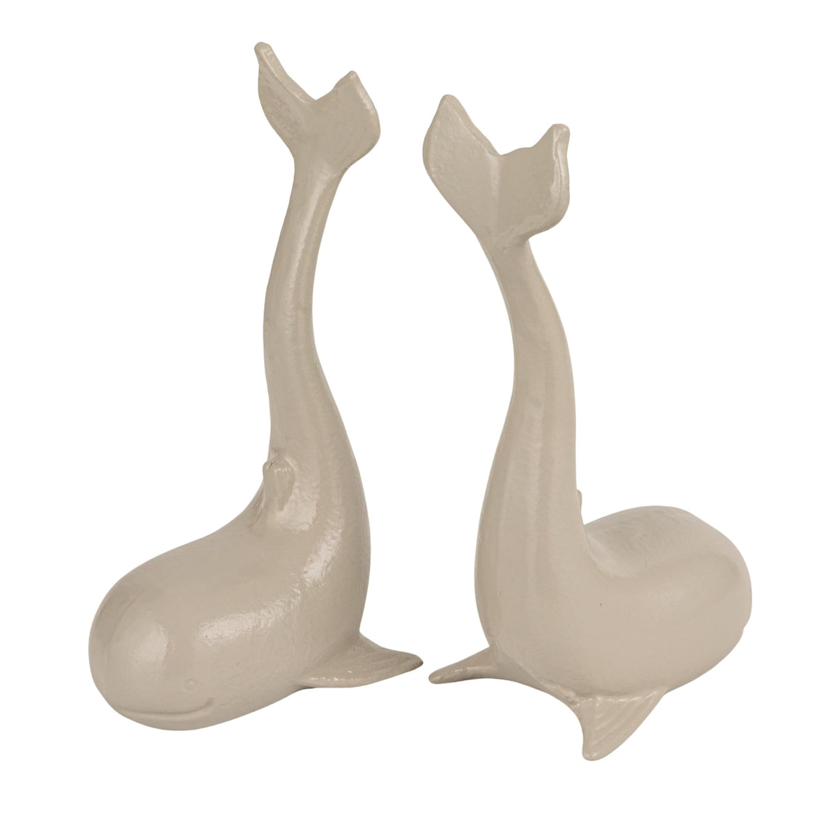 Creative Co-Op Whale-Shaped Cast Iron Bookends in Grey Finish
