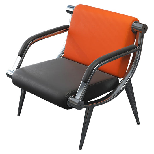wonline Waiting Room Chair with Armrest PU Leather Office Furniture, Office Guest Seating Lobby Conference Reception Chairs for Airport Clinic Hospital Bank Salon Barber(Orange&Black)