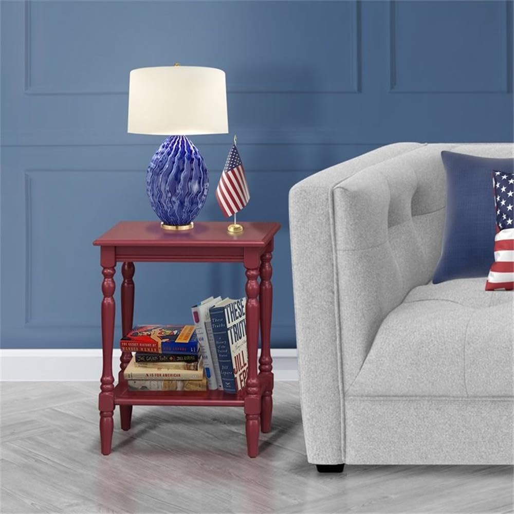 East West Furniture BF-13-ET Bedford Night Stand - Rectangle Modern End Table with Open Storage Shelf for Bedroom, 16x20 Inch Inch, Burgundy