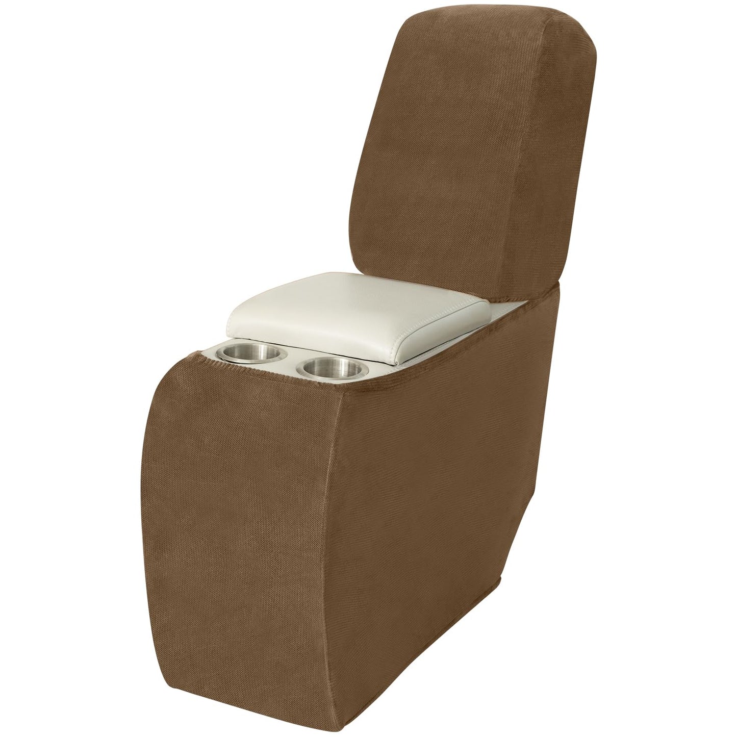 Arfntevss Sectional Recliner Couch Covers Velvet Corner Sectional Sofa Cover for Reclining Couch Stretch L Shape Recliner Slipcover Washable Middle Console Protector (1 Console Cover, Light Brown)