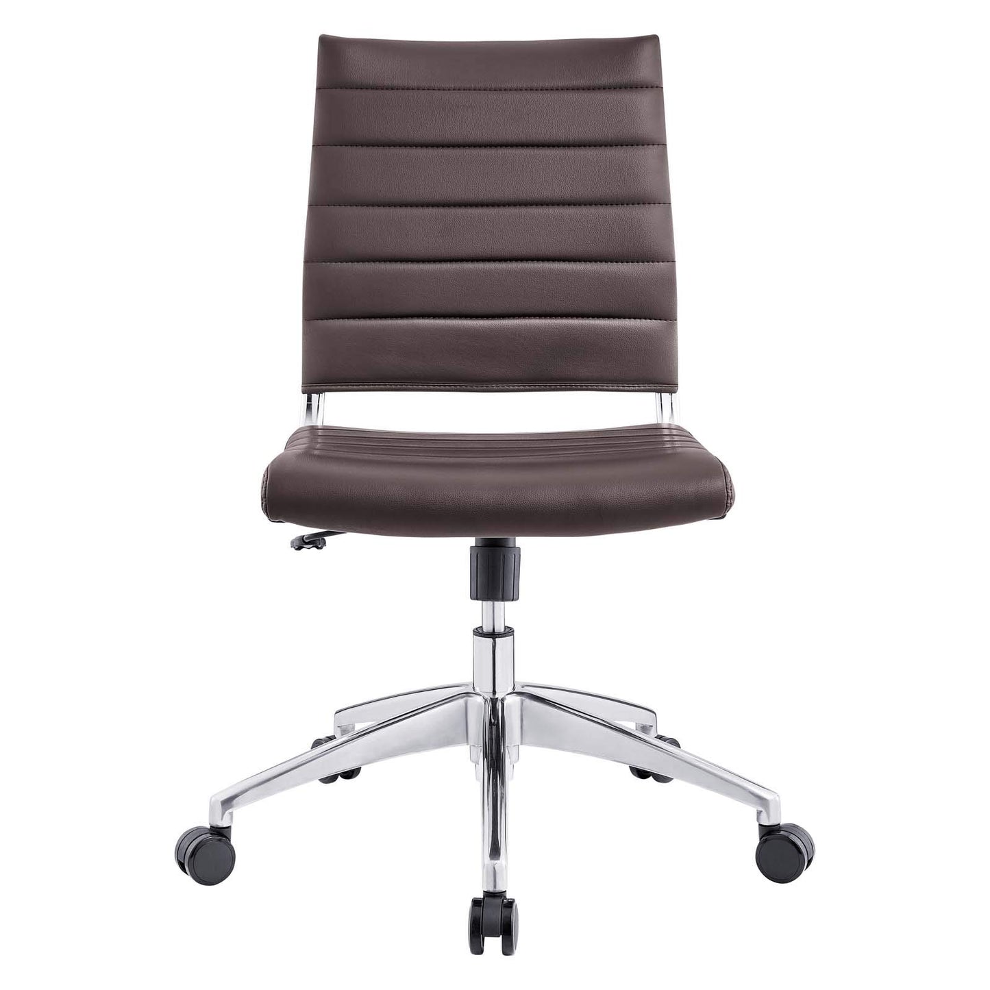 Modway Jive Ribbed Armless Mid Back Swivel Conference Chair In Brown