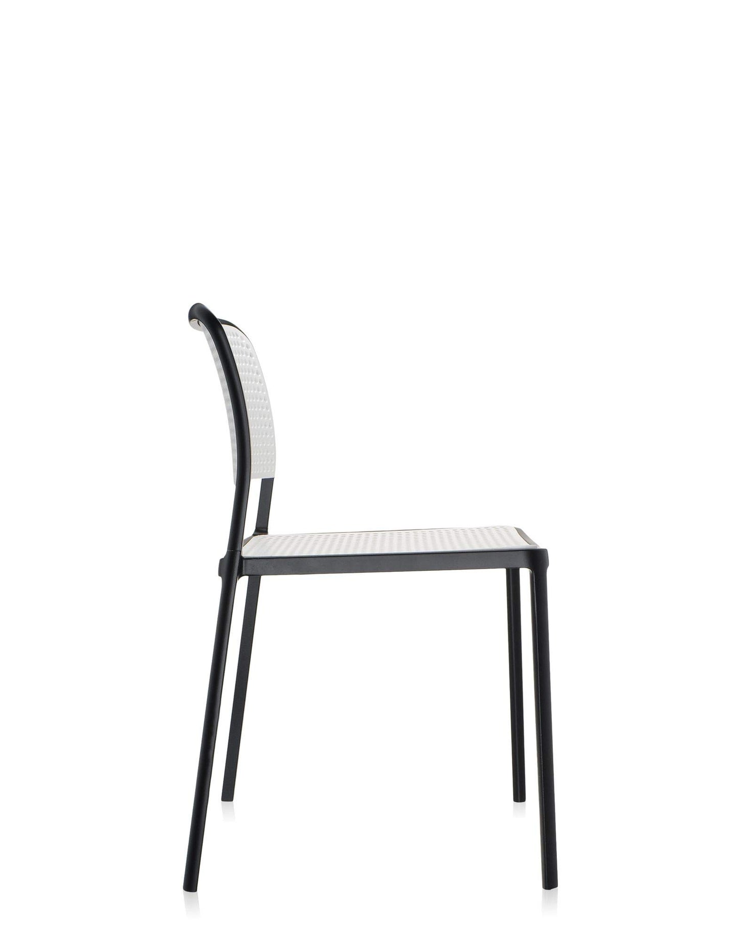 Kartell 5875/N1 Audrey Chair by Piero Lissoni, Pack of 2, Pained Aluminum Black/White