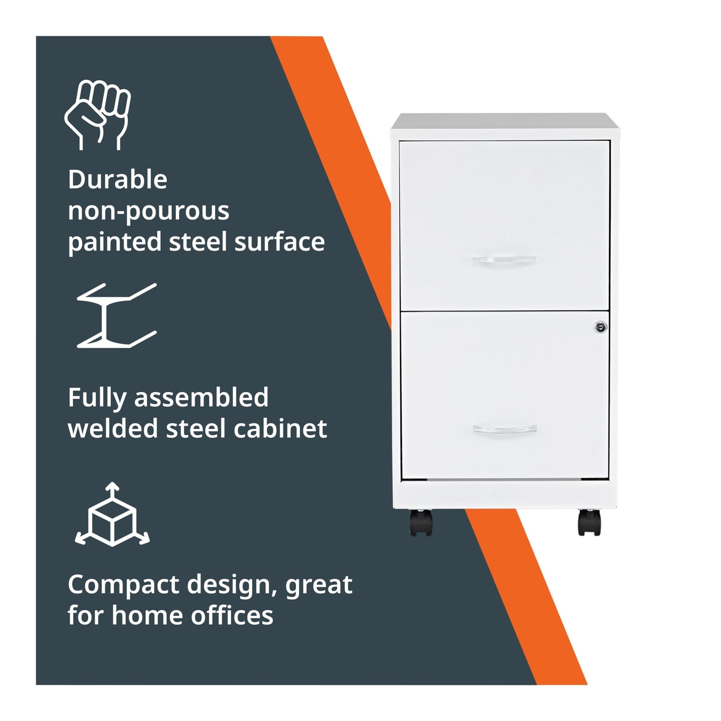 Lorell LYS SOHO File/File Mobile File Cabinet, White